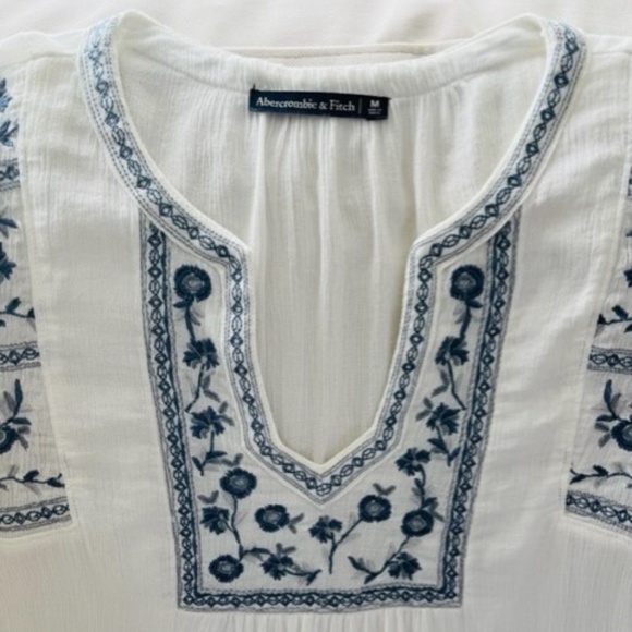 ABERCROMBIE & FITCH Boho Blouse Top - Embroidered - Sz. M - Picture 2 of 3